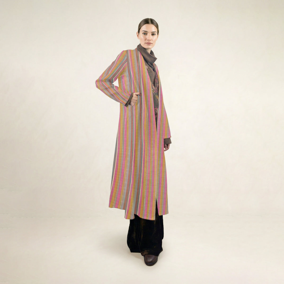 Cumbre Stripes-1 Long Coat