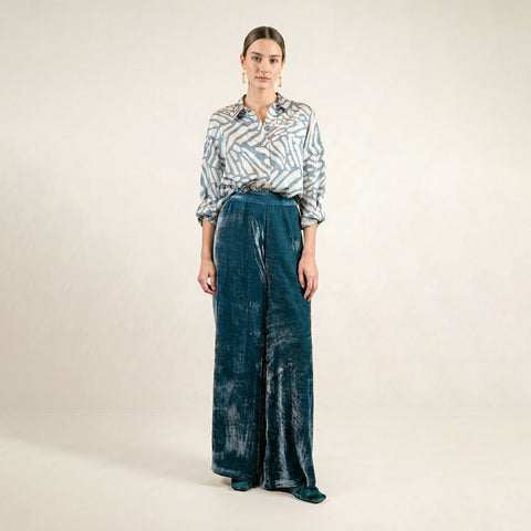 Eter Blue Plain Trousers