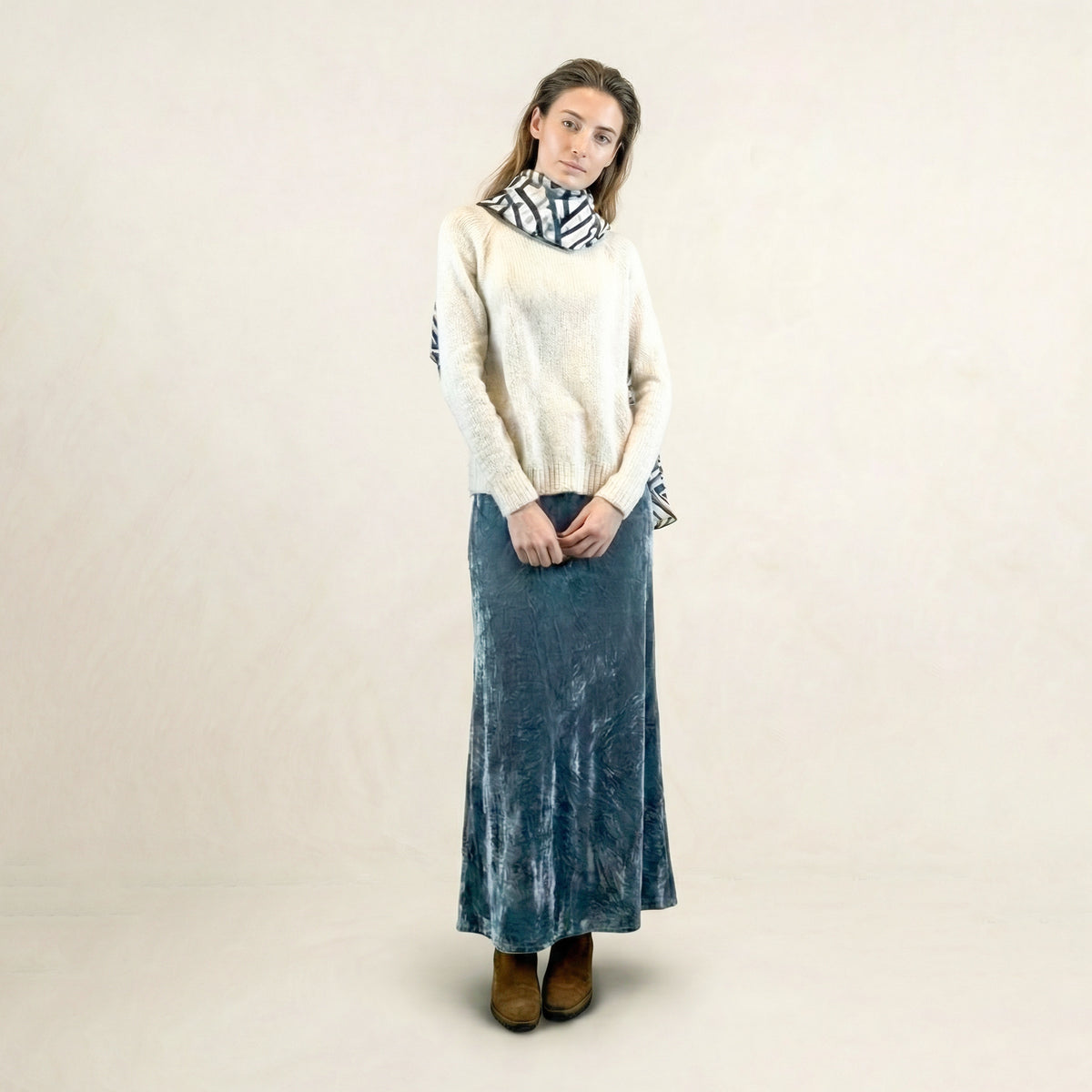 Fanda Blue Plain Skirt