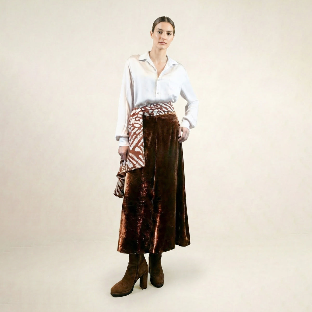 Fanda Red Plain Skirt