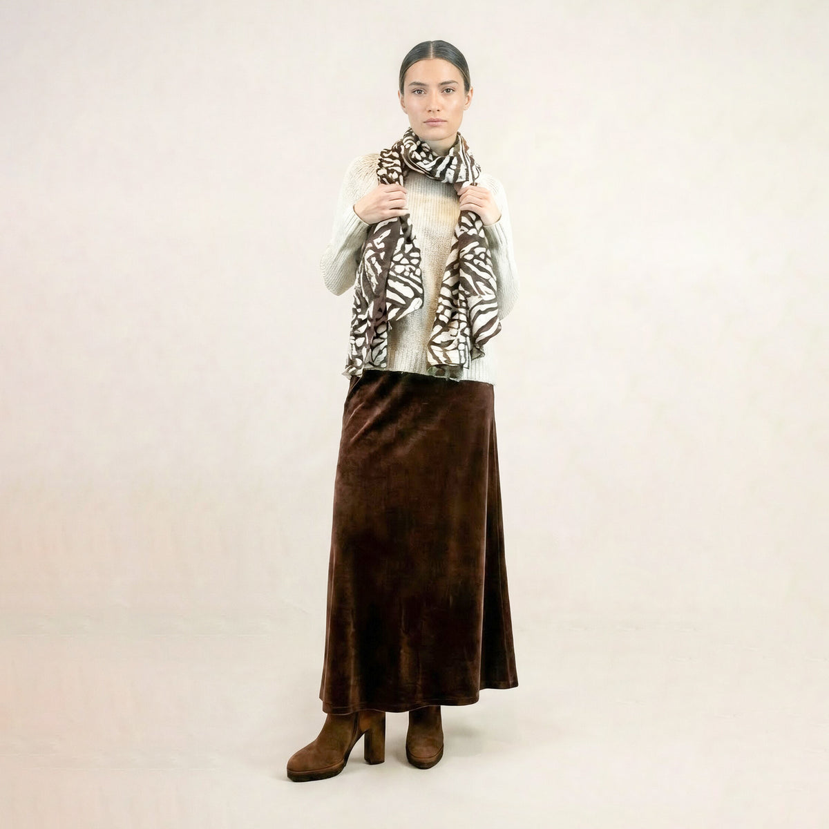 Fanda Brown Plain Skirt