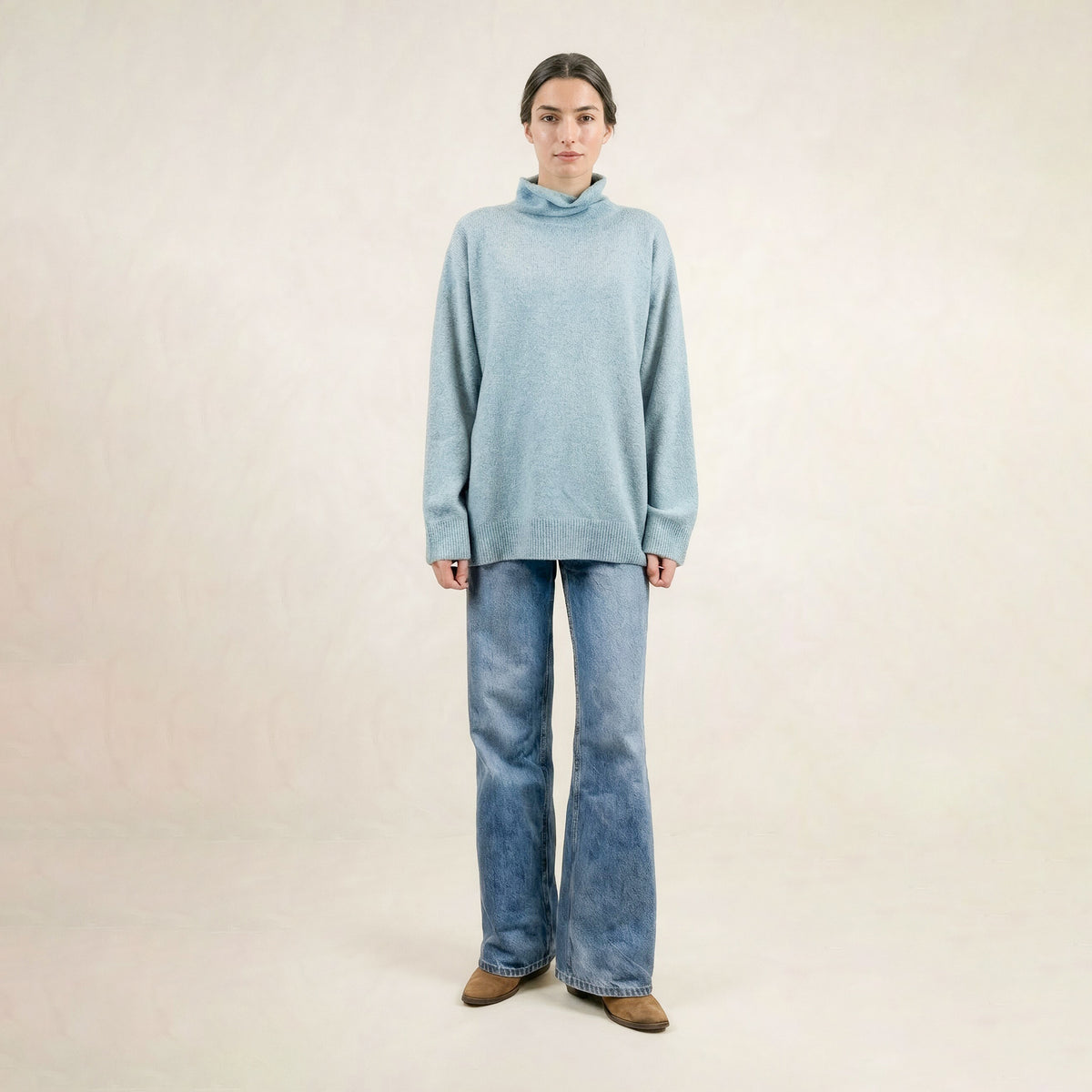 Landa Blue High Neck Sweater