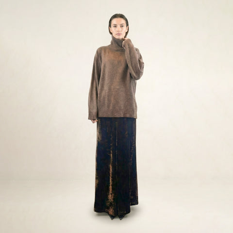 Landa Brown High Neck Sweater