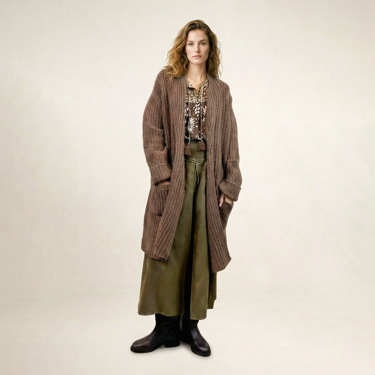 Varil Brown Loose Coat