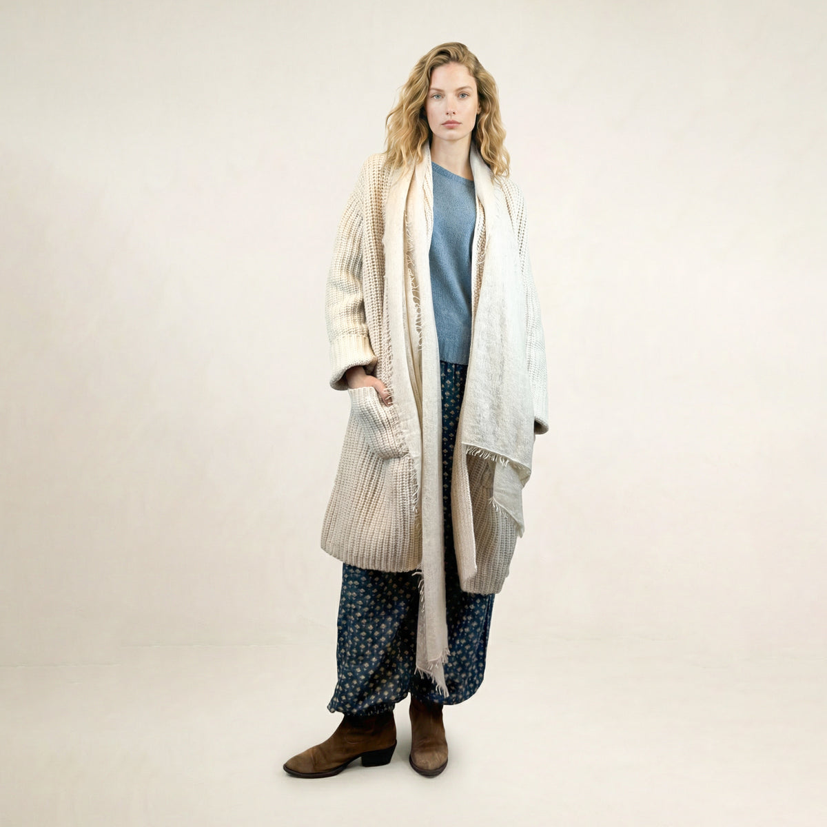 Varil Off-white Loose Coat