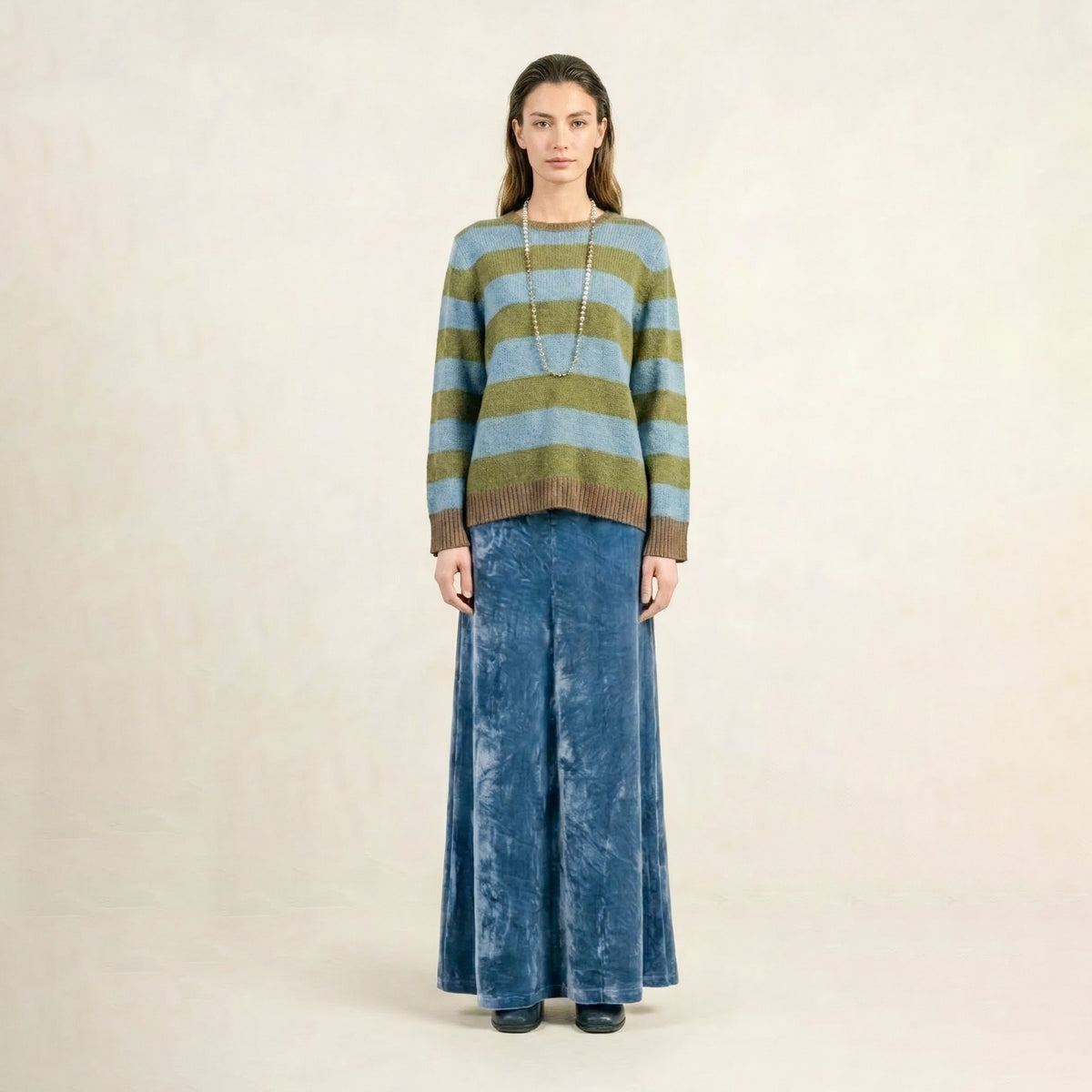 Mento Blue & Green Stripe Sweater