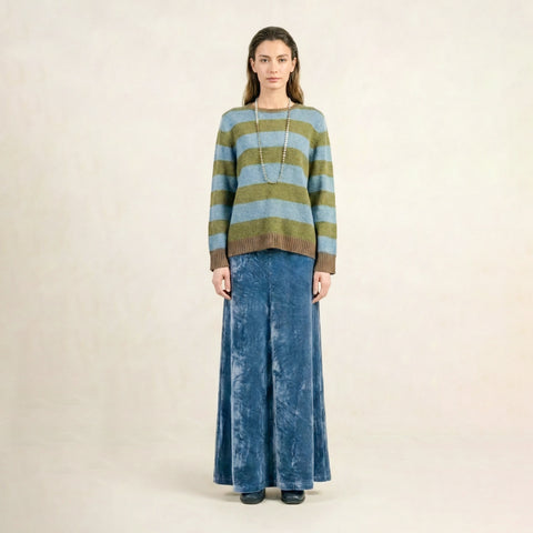 Mento Blue & Green Stripe Sweater