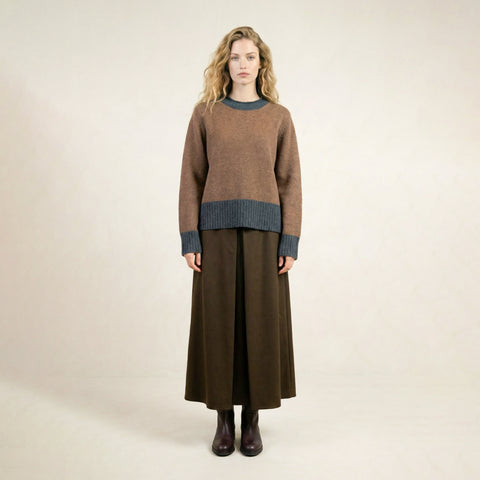 Uria Brown with Grey Border Sweater