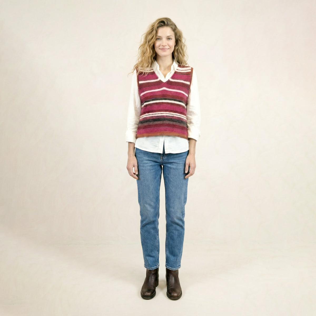 Tovar Pink Brown Multicolor Vest