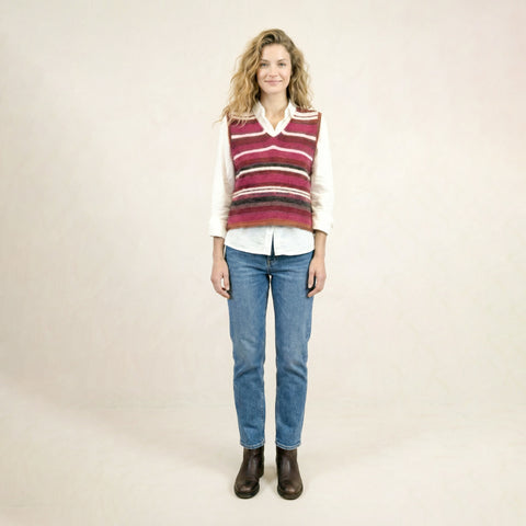Tovar Pink Brown Multicolor Vest