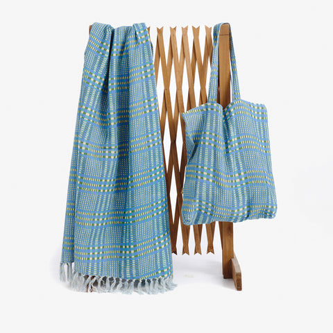 Tartu blue tartan beach pack