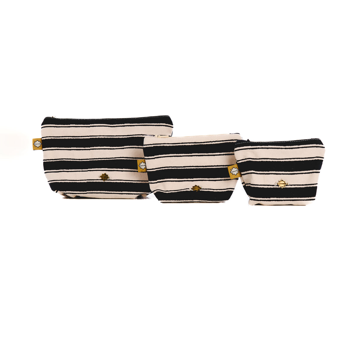 Trio black hamptons pouch set