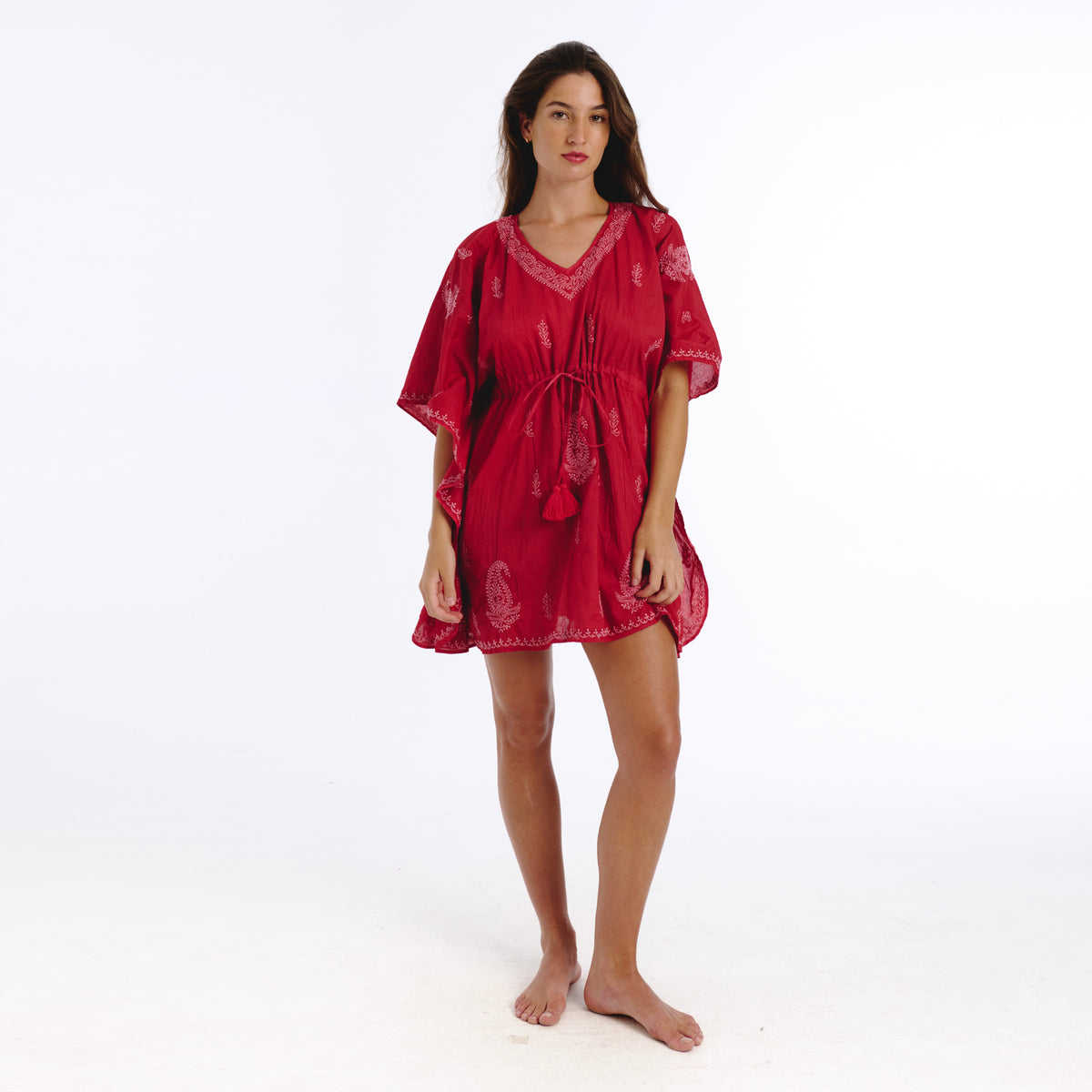 Ayla red lucknow kaftan
