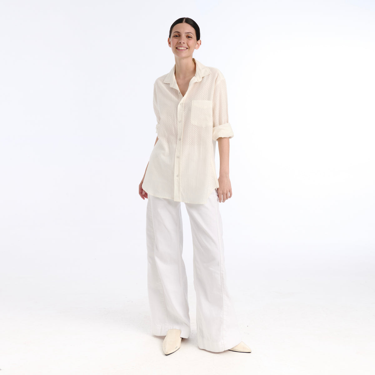 Boyfriend white plains shirt