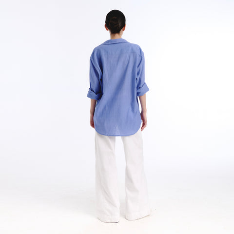 Boyfriend purple plains shirt