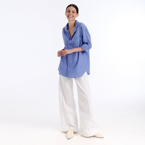 Boyfriend purple plains shirt