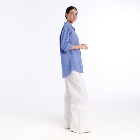 Boyfriend purple plains shirt