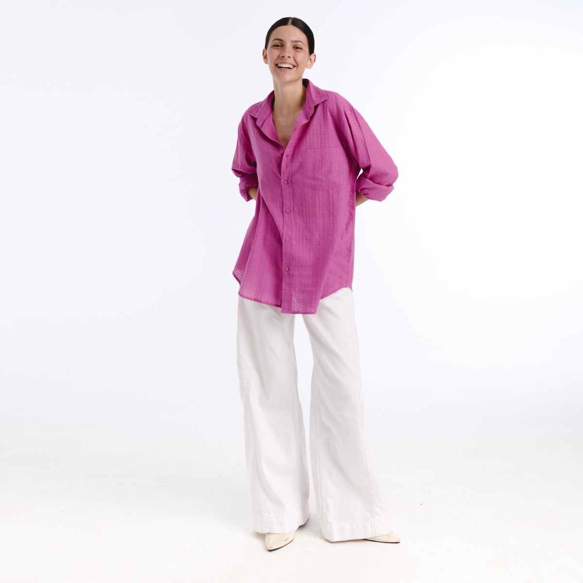 Boyfriend pink plains shirt