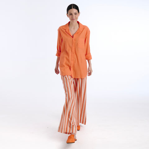 Boyfriend orange plains shirt