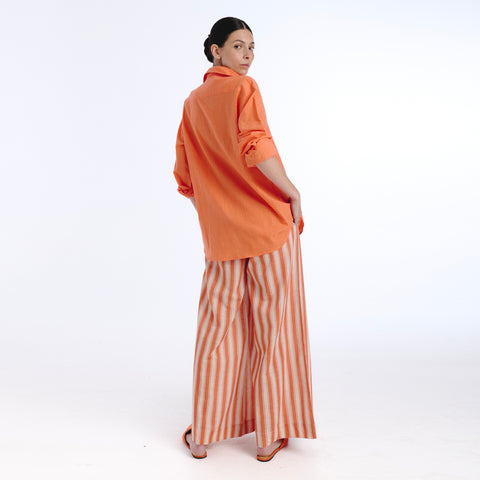 Boyfriend orange plains shirt