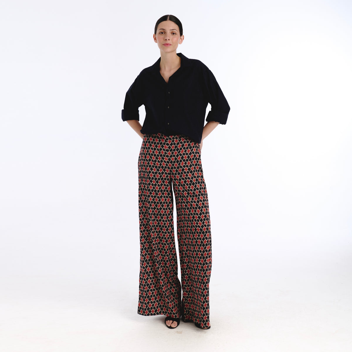 Boyfriend black plains shirt