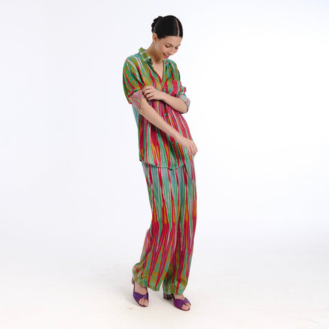 Boyfriend blue ikat shirt