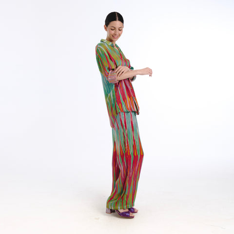 Boyfriend blue ikat shirt