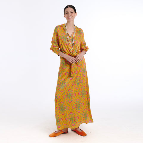 Boyfriend yellow blanche flower shirt