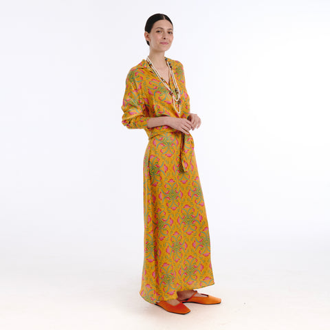 Boyfriend yellow blanche flower shirt