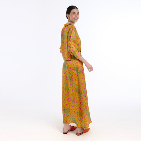Boyfriend yellow blanche flower shirt