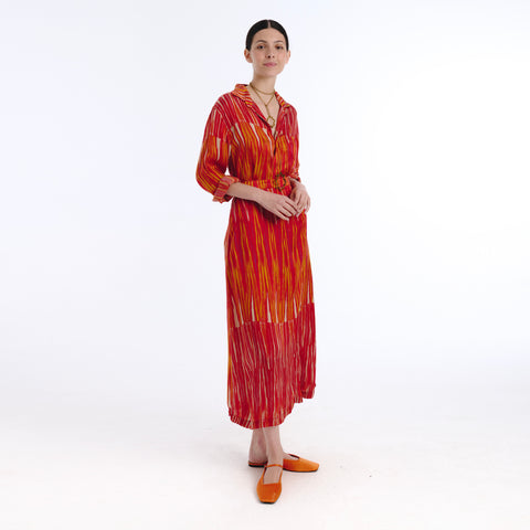 Boyfriend red ikat shirt