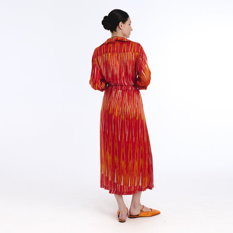 Boyfriend red ikat shirt