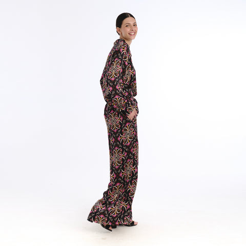 Sofia black blanche flower trouser