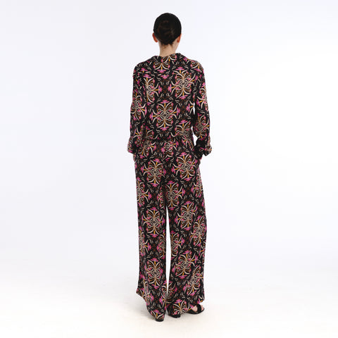 Sofia black blanche flower trouser