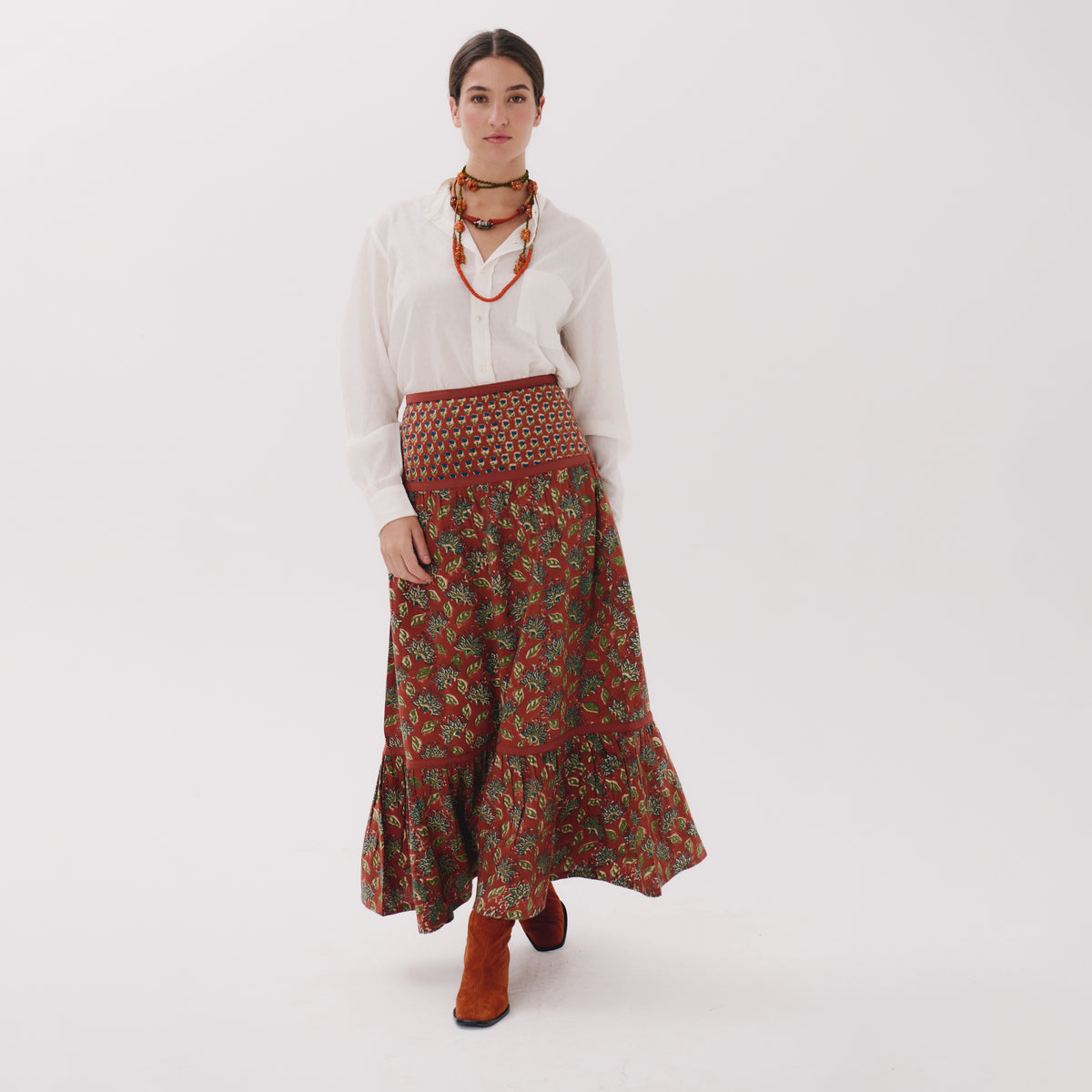 Mira brown queen skirt