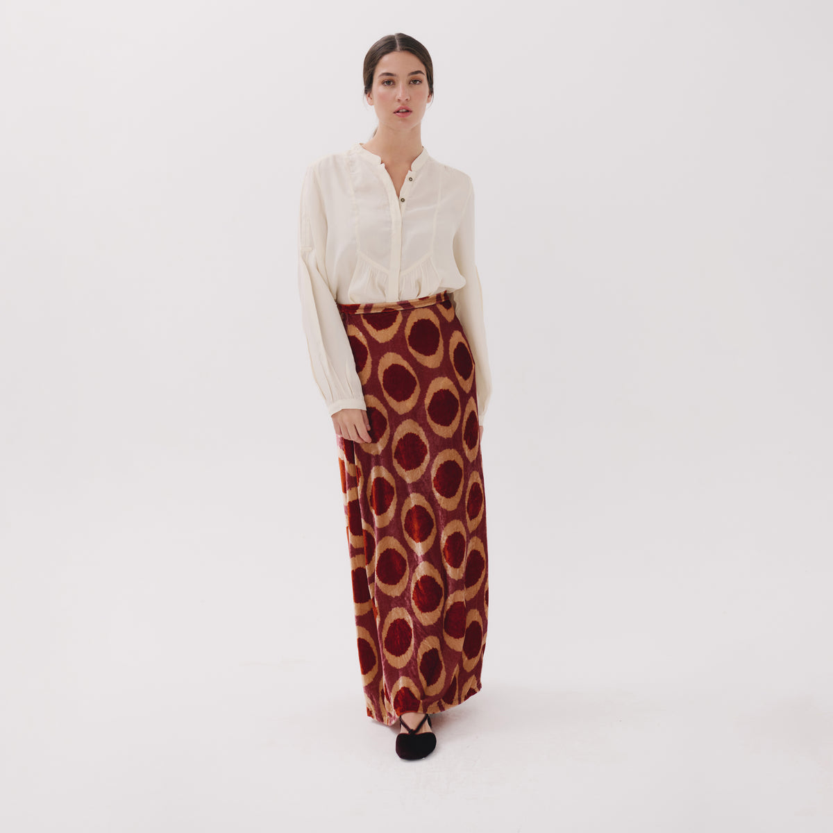 Celeste off-white viscose plain blouse