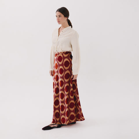 Celeste off-white viscose plain blouse