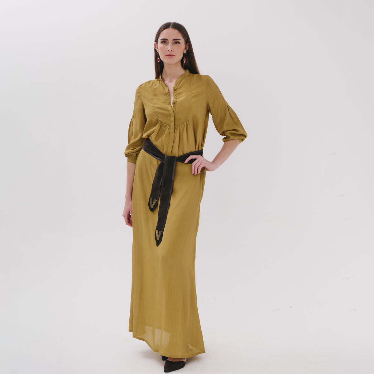 Celeste green viscose plain blouse