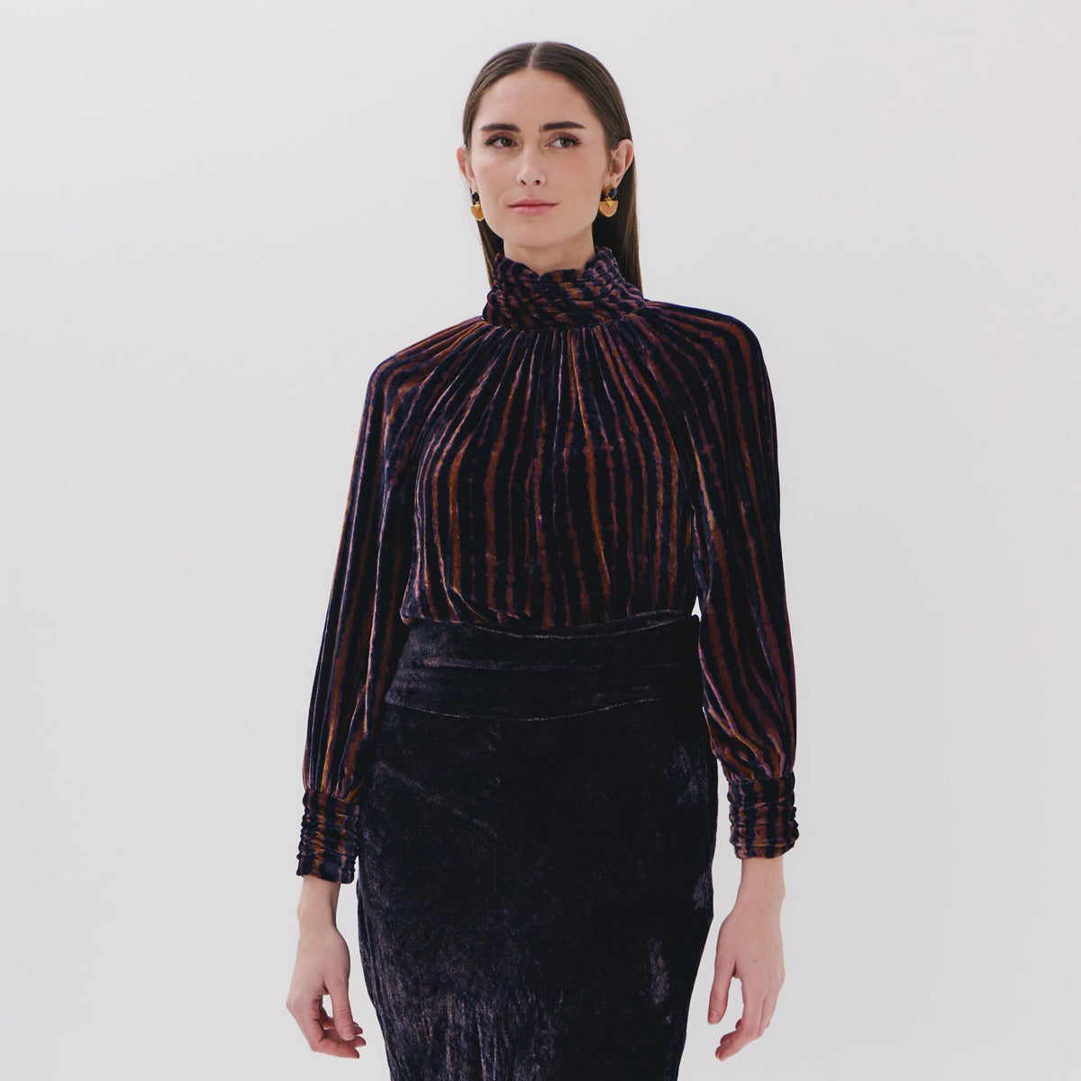 Clarion Brown linear top