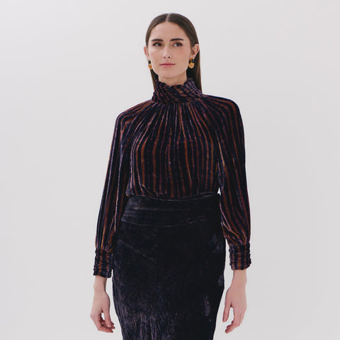 Clarion Brown linear top