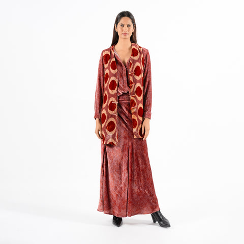 Amy red medallion vest