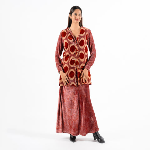 Amy red medallion vest