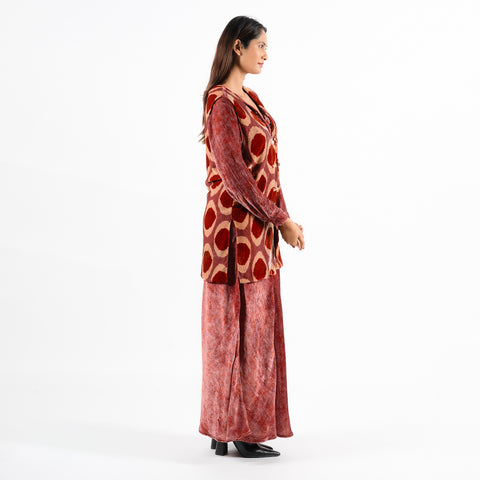 Amy red medallion vest