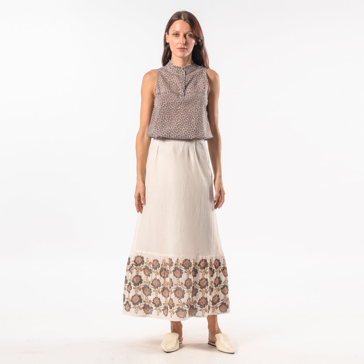 Flora brown zocalo top