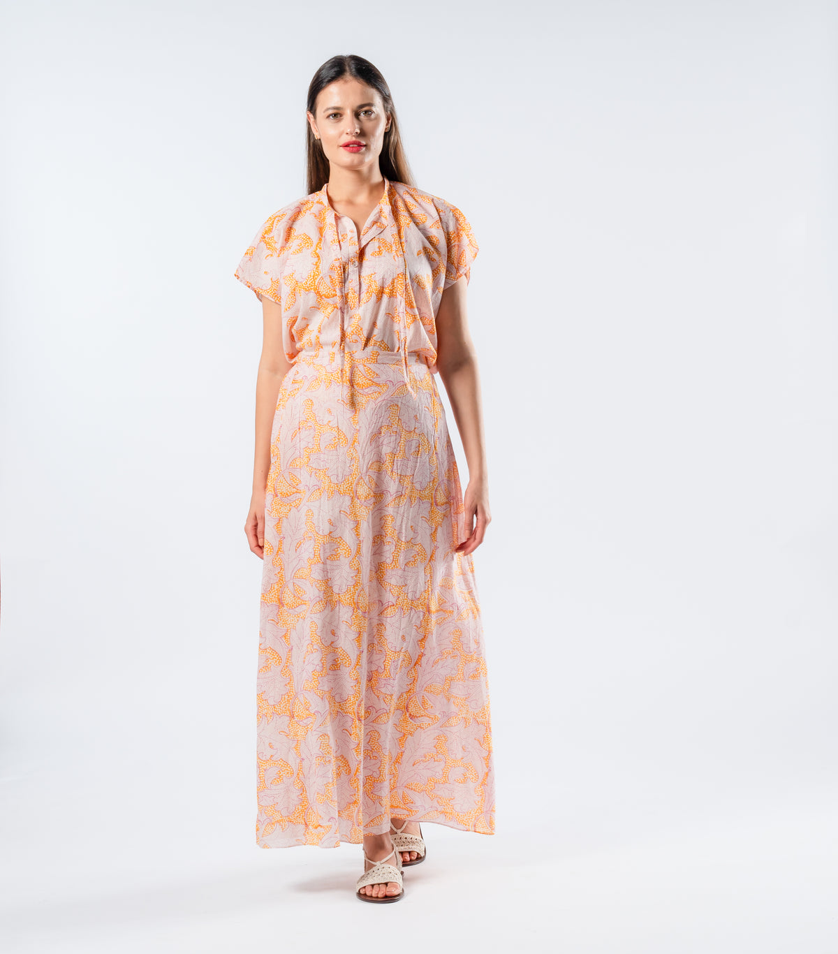 Saffron orange lasem top