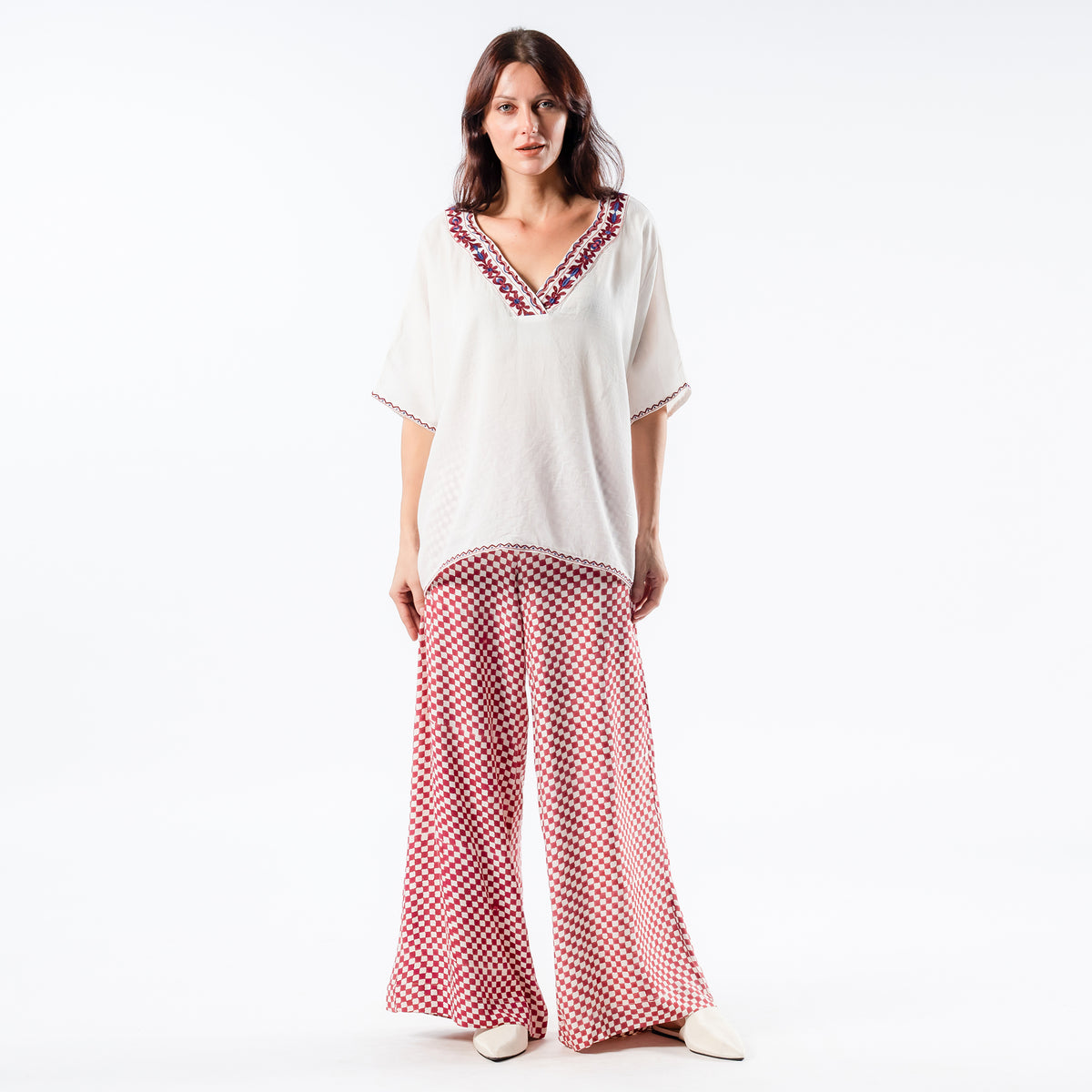 Sofia red picnic trouser