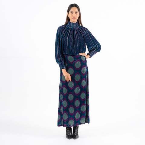 Clarion blue linear top