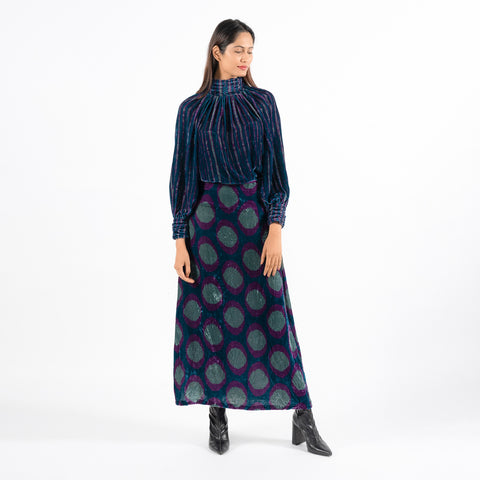 Clarion blue linear top