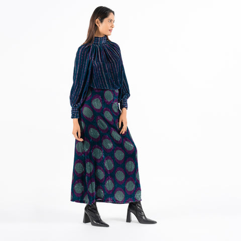 Clarion blue linear top