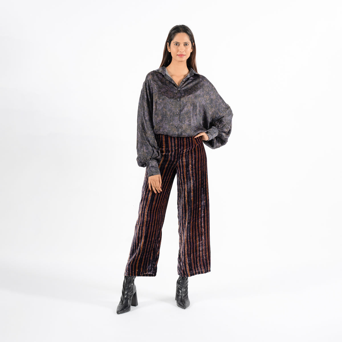 Seraphine grey blur blouse